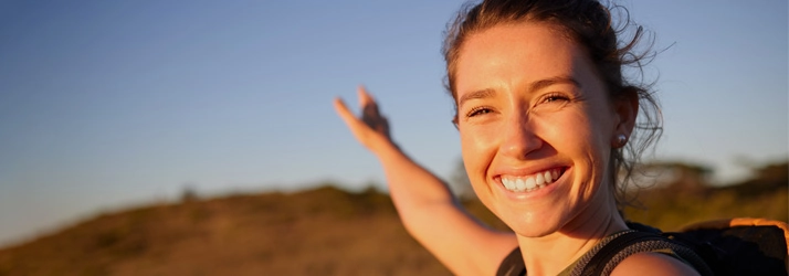 Integrated Health Care Clinic Calgary AB Happy Hiking Woman